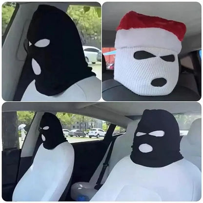 Funny Ski Mask Car Seat Headrest Cover Full Face Design