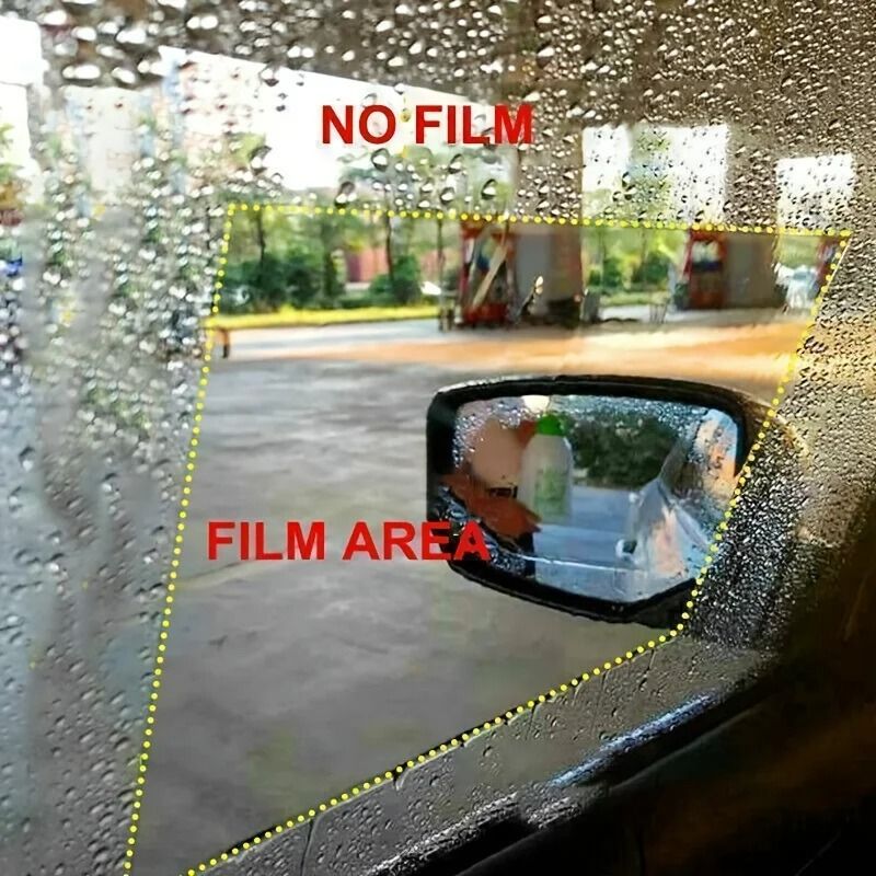 Car Rearview Mirror Protective Film 4 Piece Set Anti Fog and Rainproof Nano Coating