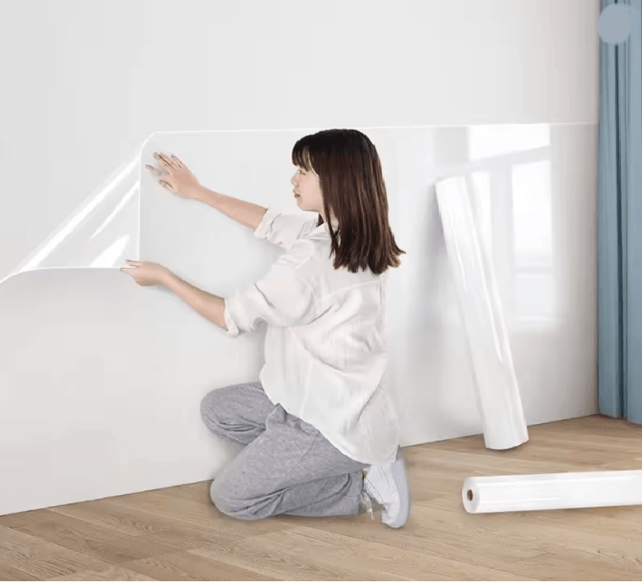 Transparent Wall Protection Film – Reusable Waterproof Static Cling Shield