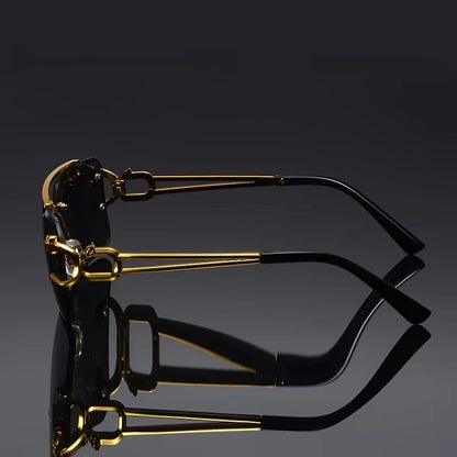 Golden Edge Frameless Luxury Sunglasses Anti Glare UV Protection Unisex Shades
