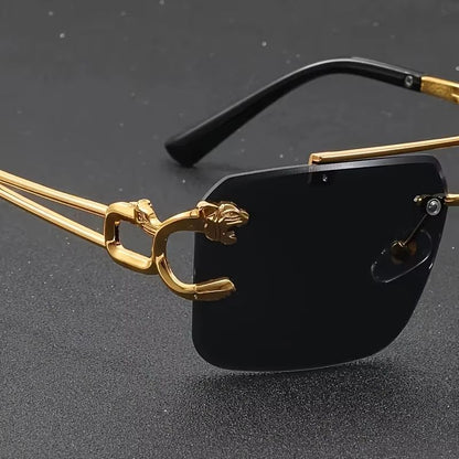 Golden Edge Frameless Luxury Sunglasses Anti Glare UV Protection Unisex Shades