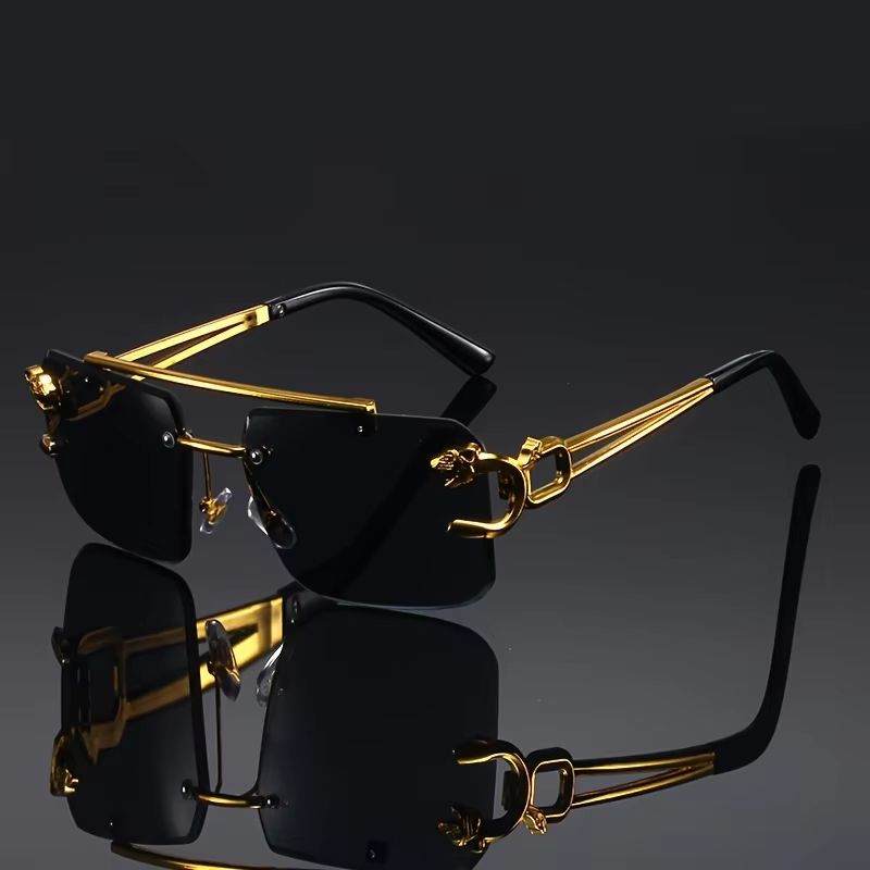 Golden Edge Frameless Luxury Sunglasses Anti Glare UV Protection Unisex Shades
