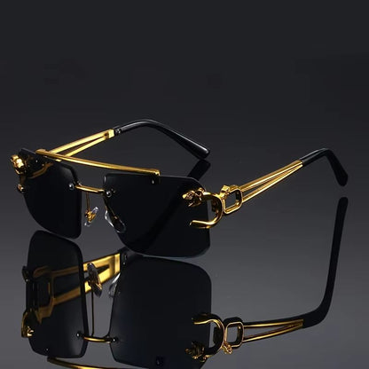 Golden Edge Frameless Luxury Sunglasses Anti Glare UV Protection Unisex Shades