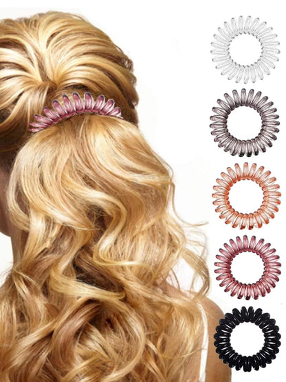 CoilFlex 18-Pack No-Crease Hair Ties – Multi-Color Waterproof Spiral Hair Bands