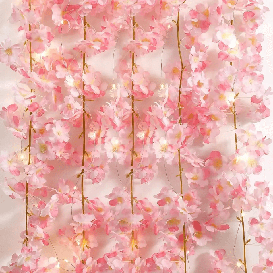 BloomGlow Cherry Blossom Fairy String Lights for Bedroom and Event Decor