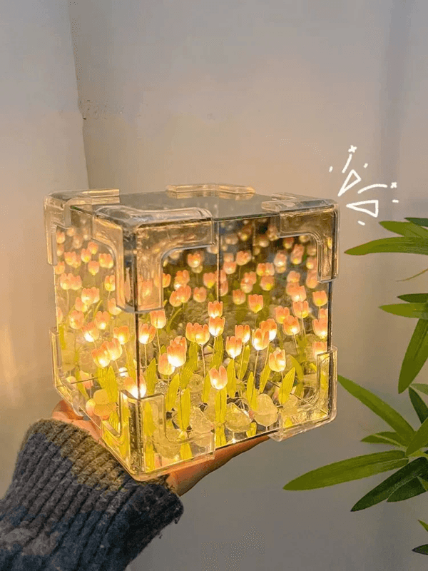 LumiTulip DIY Flower Cube Night Light Kit for Handmade Room Decor