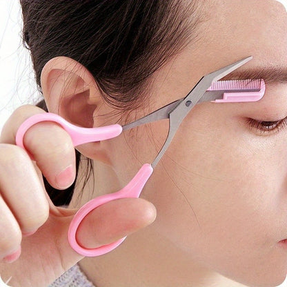 Precise Stainless Steel Eyebrow Scissors With Comb for Safe Trimming and Perfect Brow Shaping