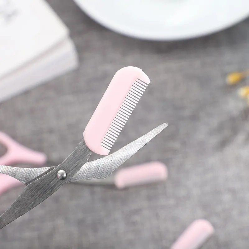 Precise Stainless Steel Eyebrow Scissors With Comb for Safe Trimming and Perfect Brow Shaping