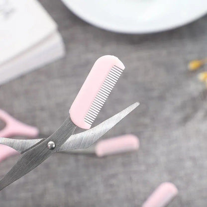 Precise Stainless Steel Eyebrow Scissors With Comb for Safe Trimming and Perfect Brow Shaping