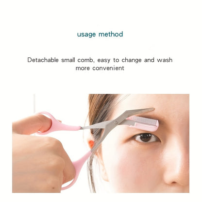 Precise Stainless Steel Eyebrow Scissors With Comb for Safe Trimming and Perfect Brow Shaping