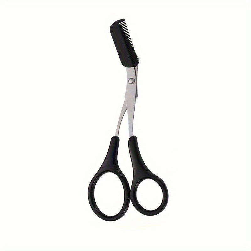 Precise Stainless Steel Eyebrow Scissors With Comb for Safe Trimming and Perfect Brow Shaping