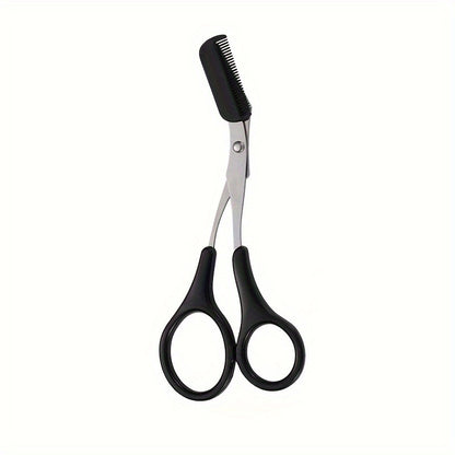 Precise Stainless Steel Eyebrow Scissors With Comb for Safe Trimming and Perfect Brow Shaping