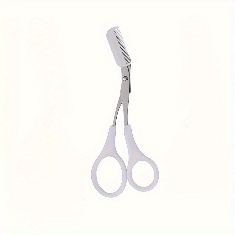 Precise Stainless Steel Eyebrow Scissors With Comb for Safe Trimming and Perfect Brow Shaping
