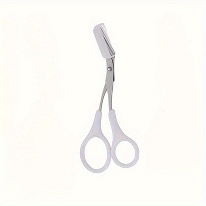 Precise Stainless Steel Eyebrow Scissors With Comb for Safe Trimming and Perfect Brow Shaping