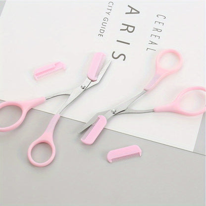 Precise Stainless Steel Eyebrow Scissors With Comb for Safe Trimming and Perfect Brow Shaping