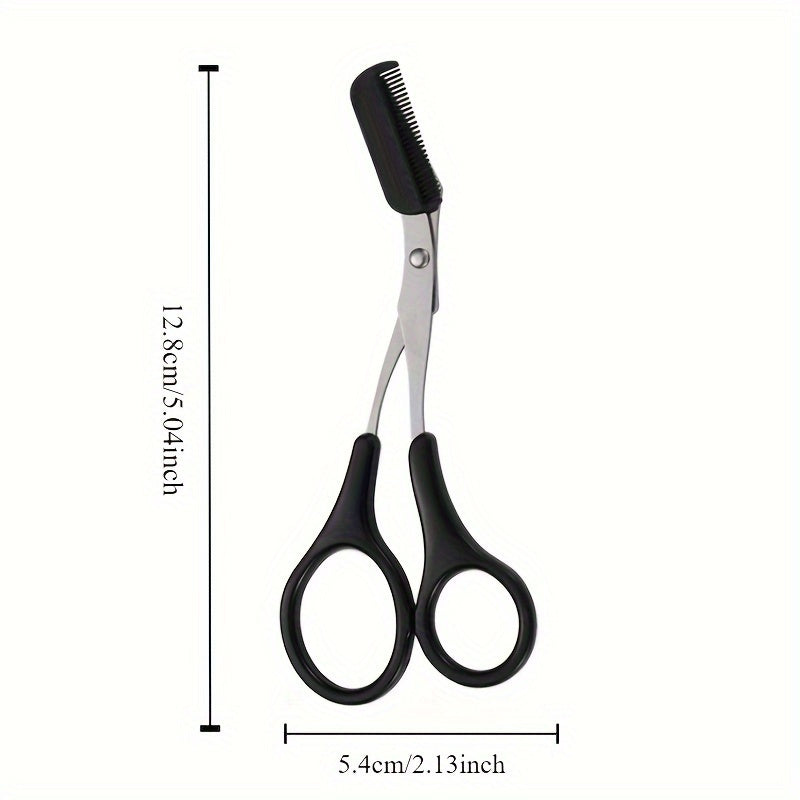 Precise Stainless Steel Eyebrow Scissors With Comb for Safe Trimming and Perfect Brow Shaping