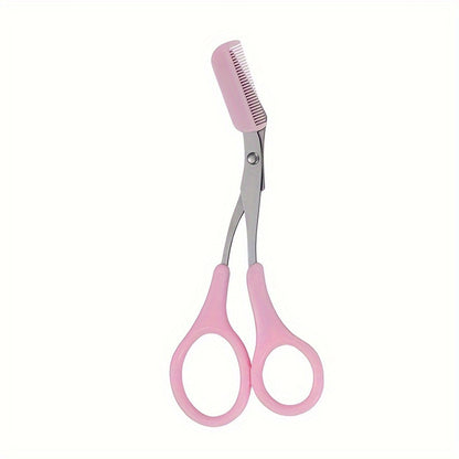 Precise Stainless Steel Eyebrow Scissors With Comb for Safe Trimming and Perfect Brow Shaping