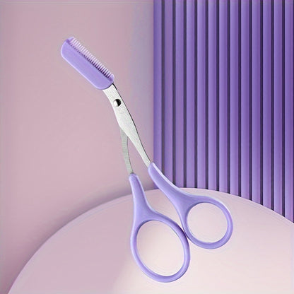 Precise Stainless Steel Eyebrow Scissors With Comb for Safe Trimming and Perfect Brow Shaping