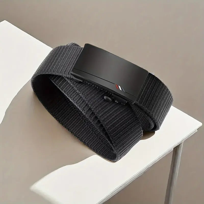 Outdoor Men's Belt, Quick Release Toothless Belt, Sports Belt, Automatic Buckle, Black Quality Belt
