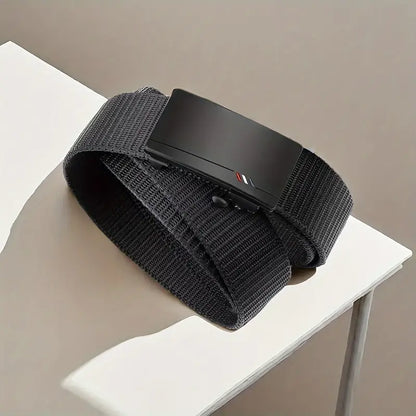 Outdoor Men's Belt, Quick Release Toothless Belt, Sports Belt, Automatic Buckle, Black Quality Belt