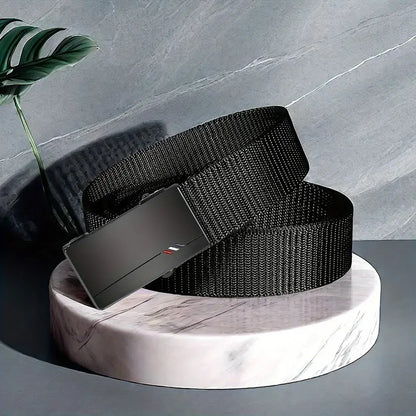Outdoor Men's Belt, Quick Release Toothless Belt, Sports Belt, Automatic Buckle, Black Quality Belt