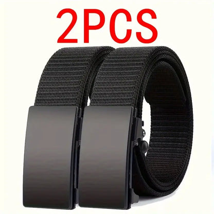 Outdoor Men's Belt, Quick Release Toothless Belt, Sports Belt, Automatic Buckle, Black Quality Belt