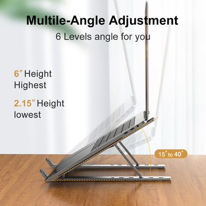 Adjustable Laptop Stand, Portable Notebook Holder, Cooling Bracket, Fold able Non-slip Laptop Riser