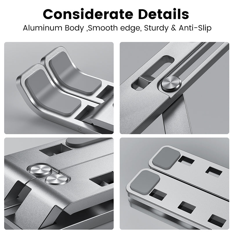 Adjustable Laptop Stand, Portable Notebook Holder, Cooling Bracket, Fold able Non-slip Laptop Riser