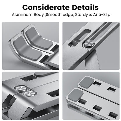 Adjustable Laptop Stand, Portable Notebook Holder, Cooling Bracket, Fold able Non-slip Laptop Riser
