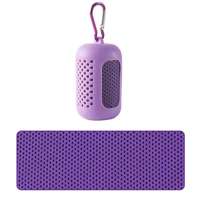 Portable Cooling Towel with Silicone Case for Sports and Outdoor Activities