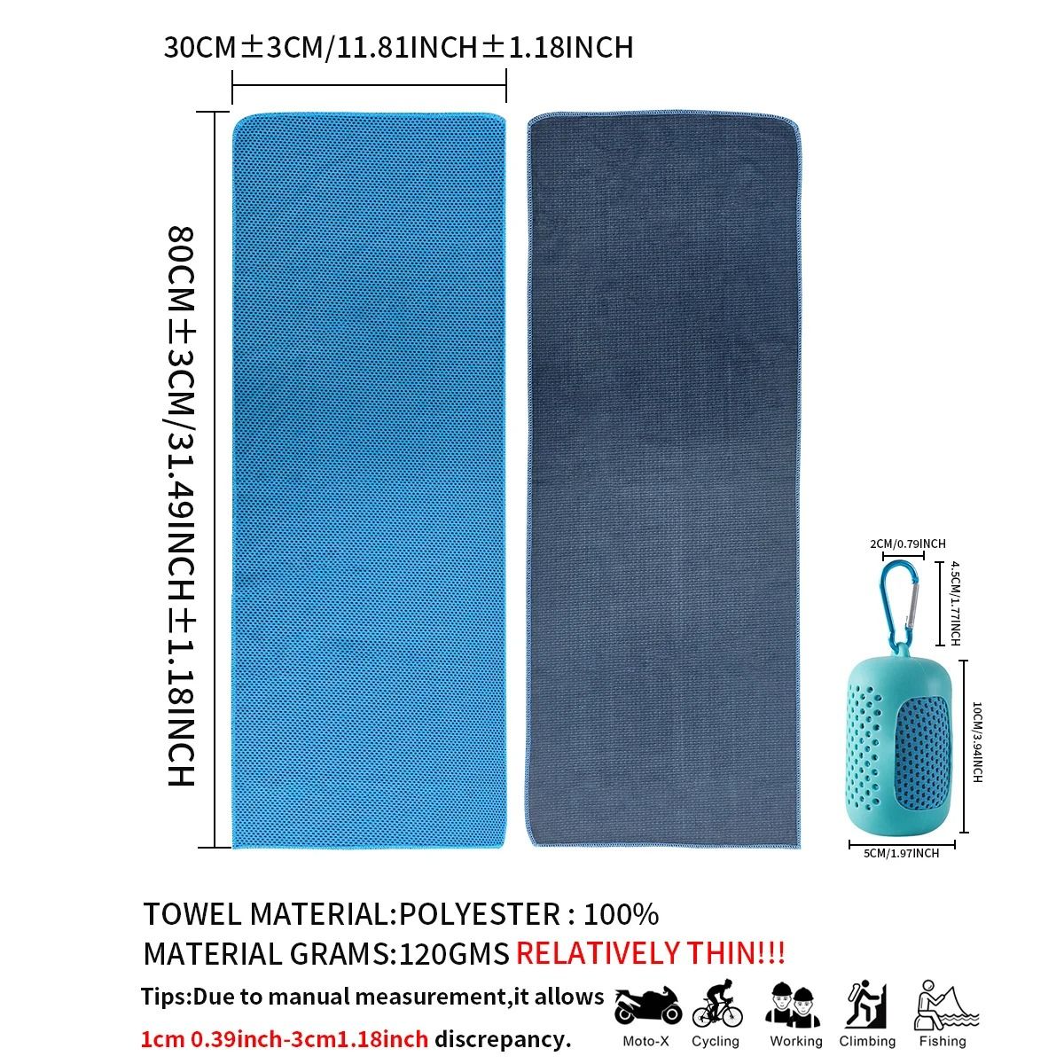 Portable Cooling Towel with Silicone Case for Sports and Outdoor Activities