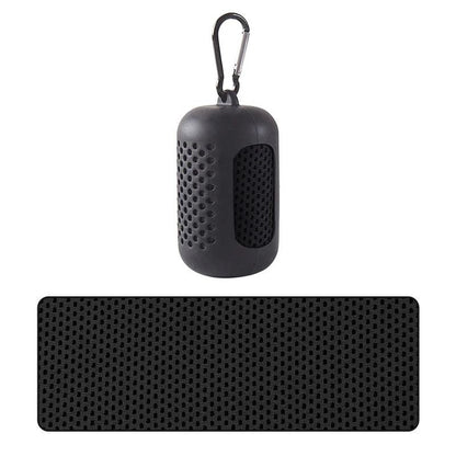 Portable Cooling Towel with Silicone Case for Sports and Outdoor Activities