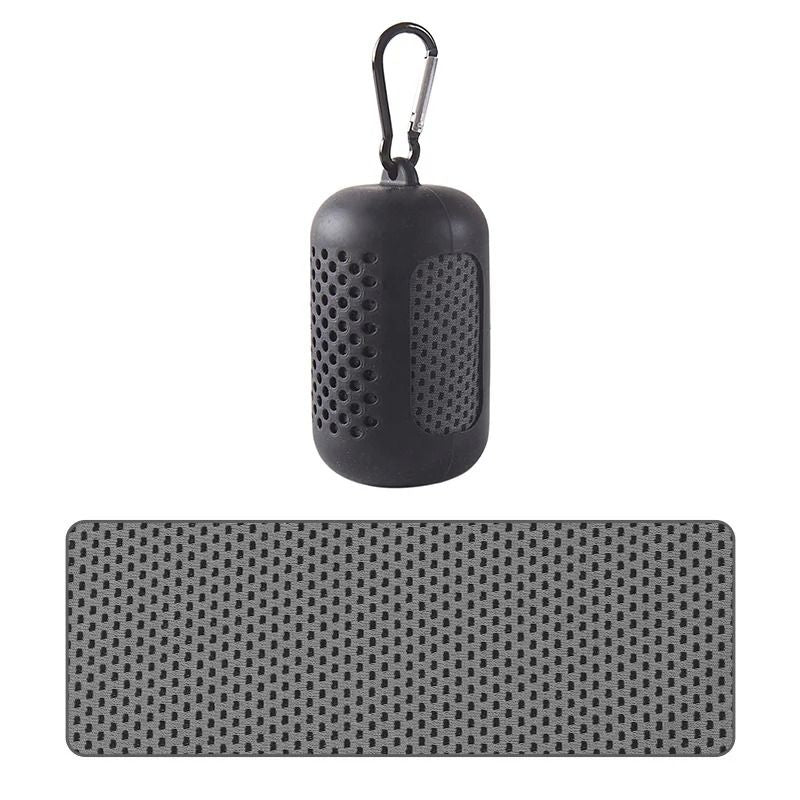 Portable Cooling Towel with Silicone Case for Sports and Outdoor Activities