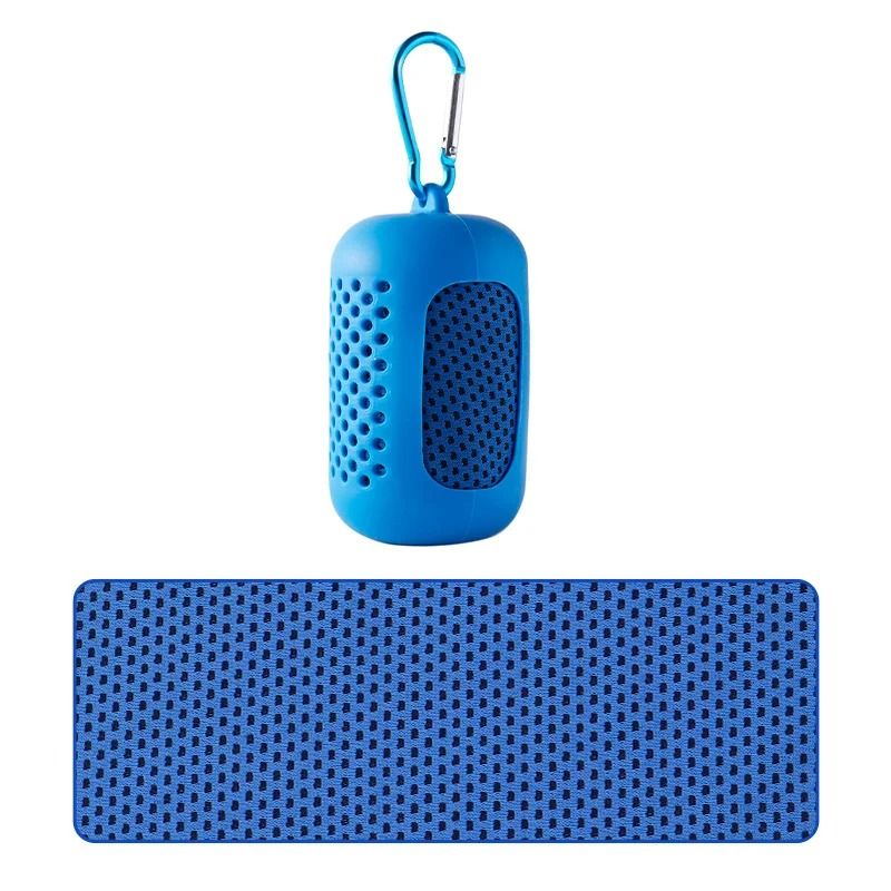 Portable Cooling Towel with Silicone Case for Sports and Outdoor Activities