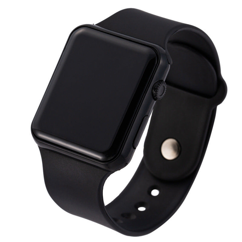 Simple Digital Watch, LED Electronic Watch, Fashion Sport Watch, Black Silicone Wristband, Casual Mens Watch