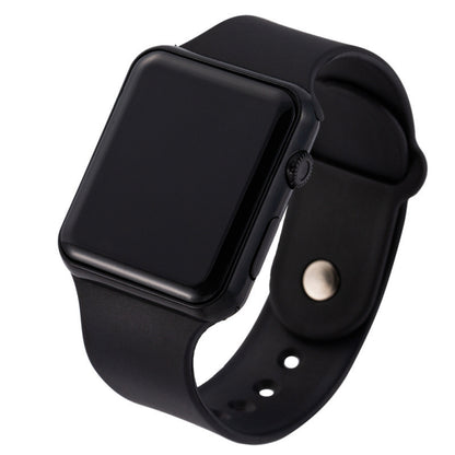 Simple Digital Watch, LED Electronic Watch, Fashion Sport Watch, Black Silicone Wristband, Casual Mens Watch