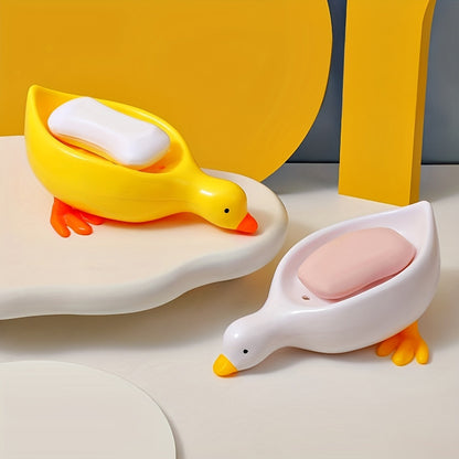 Plastic Drain Tray, Cute Duck Shaped Soap Dish, Multifunctional Storage Rack, Self Draining Holder, Bathroom Accessories