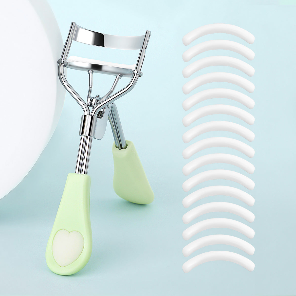 Eyelash Curler, Portable Stainless Steel, Silicone Pads, Eyelash Extension Tools, Curling Curler