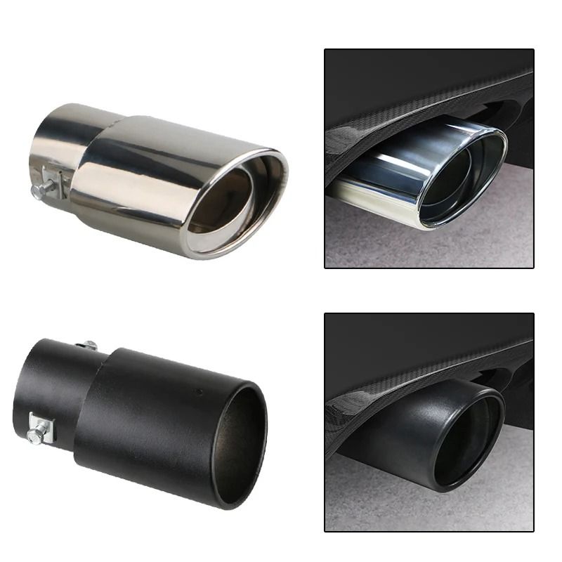 Car Exhaust Muffler Tip Pipe Stainless Steel Chrome Rear Tail Trim