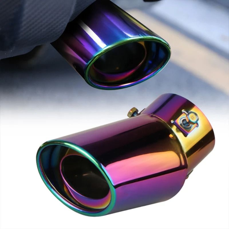 Car Exhaust Muffler Tip Pipe Stainless Steel Chrome Rear Tail Trim