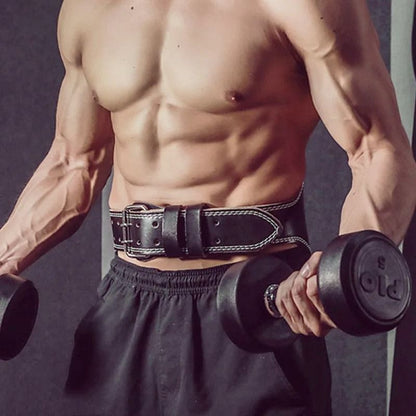 PU Leather Weightlifting Belt for Back Support and Fitness Training