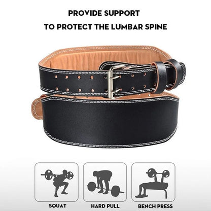 PU Leather Weightlifting Belt for Back Support and Fitness Training
