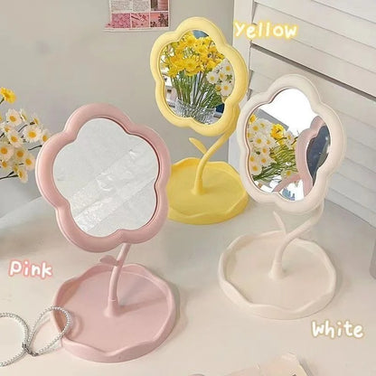 Creative Dormitory Desktop, Mirror Desktop Flower Mirrors, Online Celebrity Gao Yan Value Mirrors for Bedroom Home Decor