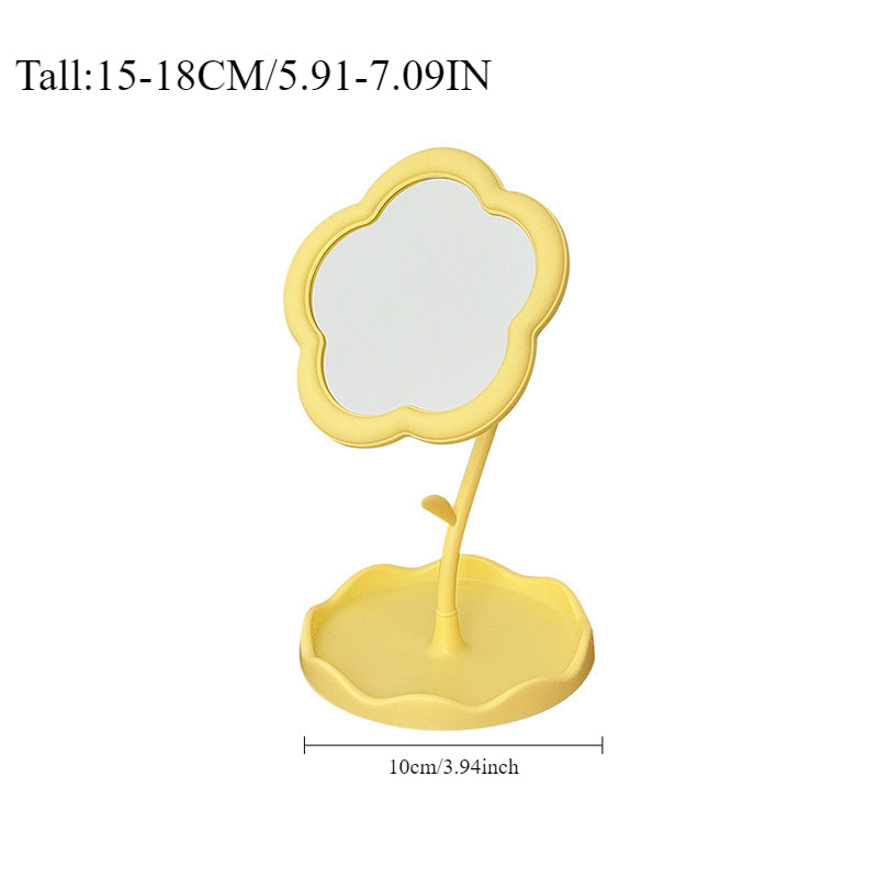 Creative Dormitory Desktop, Mirror Desktop Flower Mirrors, Online Celebrity Gao Yan Value Mirrors for Bedroom Home Decor