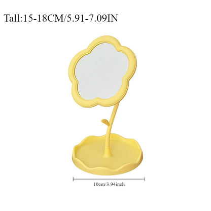 Creative Dormitory Desktop, Mirror Desktop Flower Mirrors, Online Celebrity Gao Yan Value Mirrors for Bedroom Home Decor