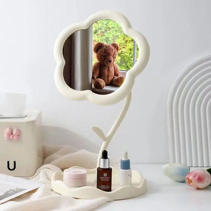 Creative Dormitory Desktop, Mirror Desktop Flower Mirrors, Online Celebrity Gao Yan Value Mirrors for Bedroom Home Decor