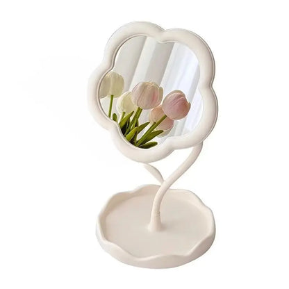 Creative Dormitory Desktop, Mirror Desktop Flower Mirrors, Online Celebrity Gao Yan Value Mirrors for Bedroom Home Decor