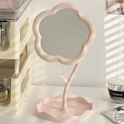 Creative Dormitory Desktop, Mirror Desktop Flower Mirrors, Online Celebrity Gao Yan Value Mirrors for Bedroom Home Decor