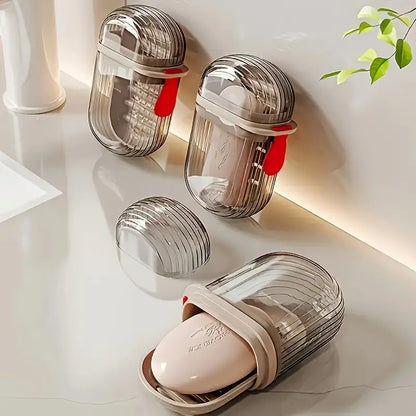 Leakproof Travel Soap Box with Drainable Design, Portable Soap Container for Travel Essentials