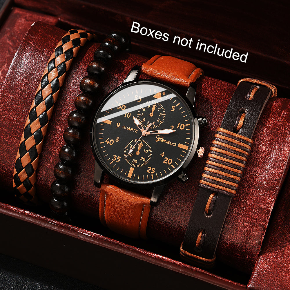 Luxury Hip Hop Mens Watch, Sport Wristwatch, Fashion Male Clock, Bracelet Set